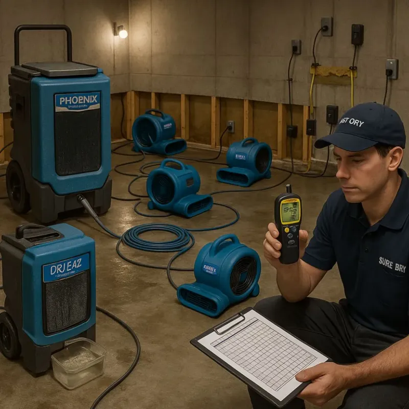 Structural Drying and Dehumidification process in Westfield, PA